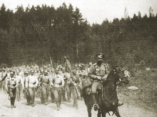 А. П. Кутепов во главе 2-го  батальона лейб-гвардии Преображенского полка